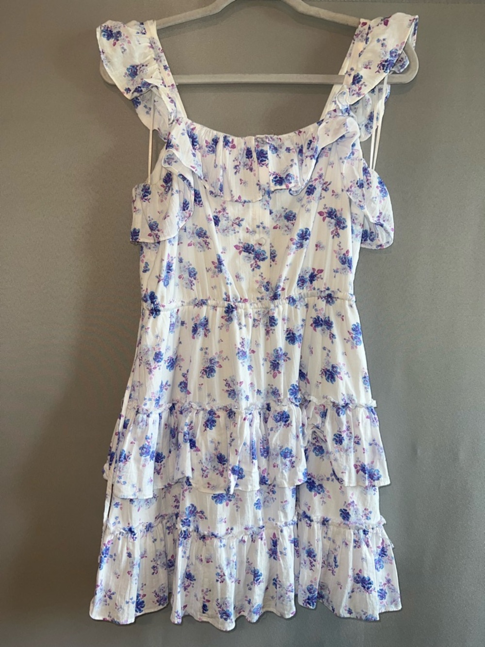 LoveShackFancy x Target Lou Tiered Ruffle Mini Dress Purple Floral Size M